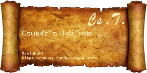 Csukás Tünde névjegykártya